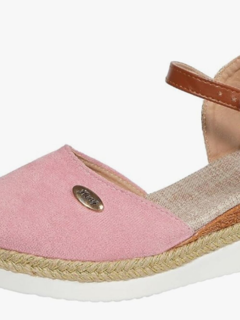 Pink Canvas Jute Trim Wedge Comfort Closed Toe Summer Espadrilles SIZE 11 NEW